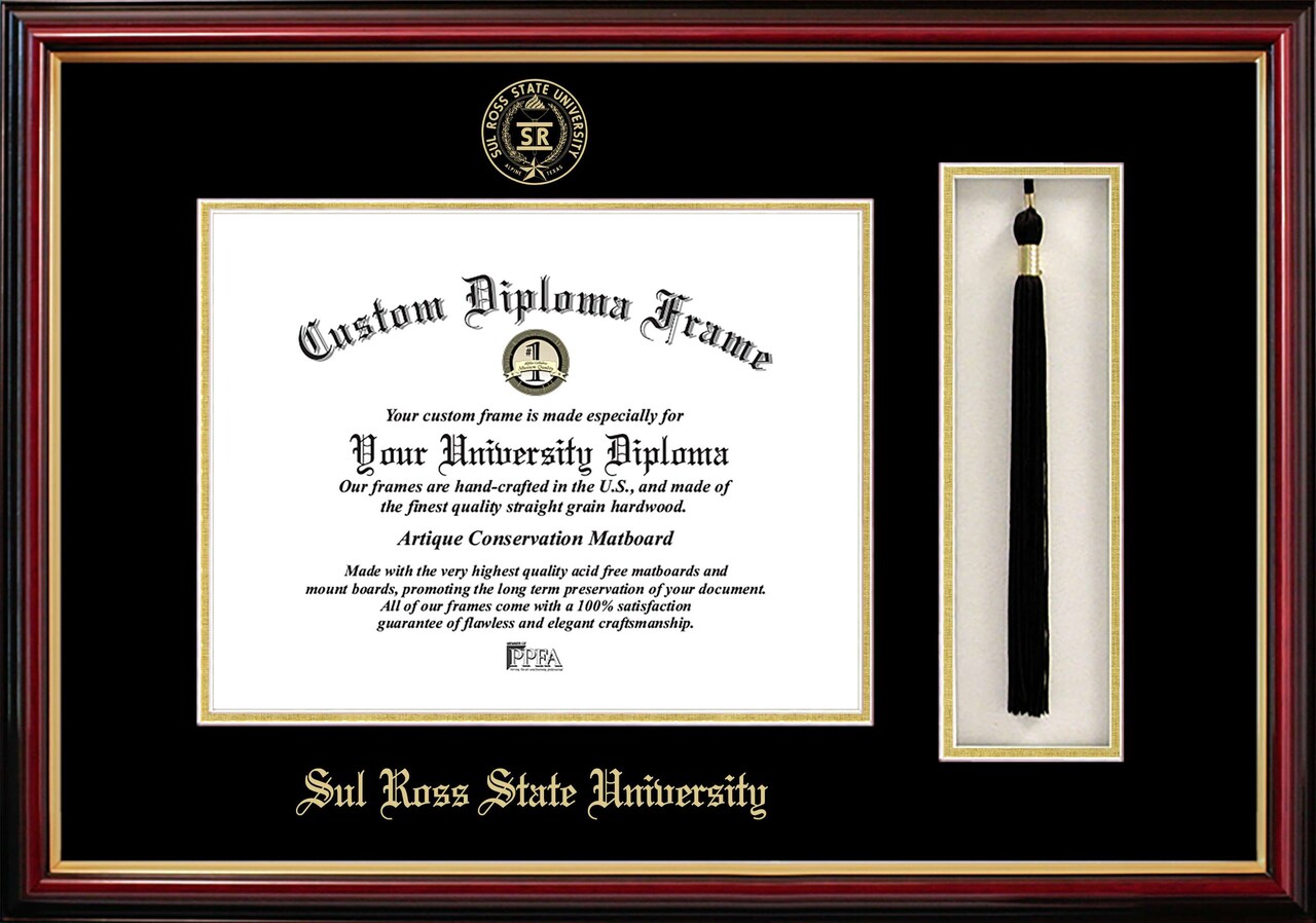 Sul Ross State University 11w x 8.5h Tassel Box and Diploma Frame
